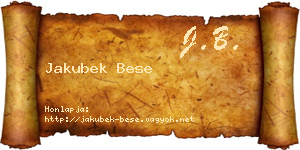 Jakubek Bese névjegykártya